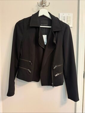 Banana Republic Black Zip Moto Blazer